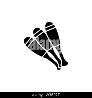 Juggling Clubs, Circus Skittles. Flat Vector Icon illustration. Simple black symbol on white background. Juggling Clubs, Circus Skittles sign design t Stock Vector