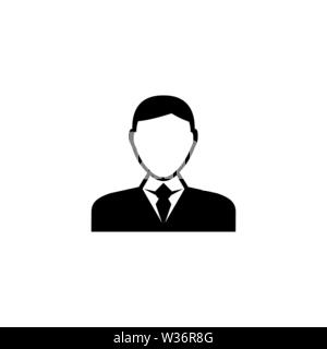 Businessman Character Avatar. Flat Vector Icon illustration. Simple black symbol on white background. Businessman Character Avatar sign design templat Stock Vector