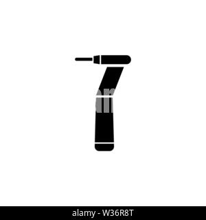 Dental Tooth Drill. Flat Vector Icon illustration. Simple black symbol on white background. Dental Tooth Drill sign design template for web and mobile Stock Vector