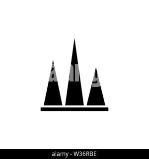 Stock Chart Peak. Flat Vector Icon illustration. Simple black symbol on white background. Stock Chart Peak sign design template for web and mobile UI Stock Vector