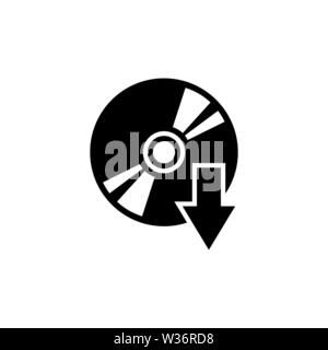Eject Disc Simple vector icon. Illustration symbol design template for ...
