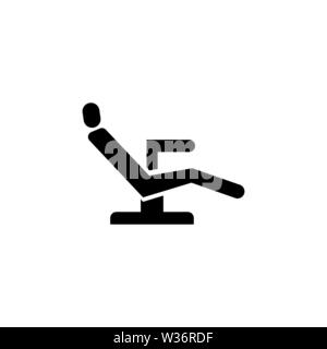 Dentist Chair, Orthodontics. Flat Vector Icon illustration. Simple black symbol on white background. Dentist Chair, Orthodontics sign design template Stock Vector
