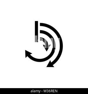 Cycle Arrow Diagram, Presentation Geometric Graph Chart. Flat Vector Icon illustration. Simple black symbol on white background. Cycle Arrow Diagram s Stock Vector