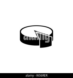 Pie Chart, Marketing Graph. Flat Vector Icon illustration. Simple black symbol on white background. Pie Chart, Marketing Graph sign design template fo Stock Vector