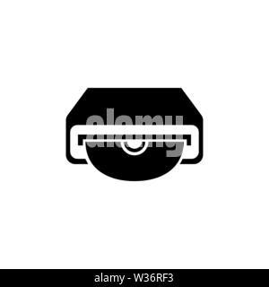 Compact Disc Drive. Flat Vector Icon illustration. Simple black symbol on white background. Compact Disc Drive sign design template for web and mobile Stock Vector