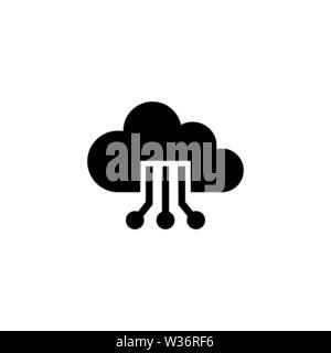 Cloud IOT, Internet of Things. Flat Vector Icon illustration. Simple black symbol on white background. Cloud IOT, Internet of Things sign design templ Stock Vector