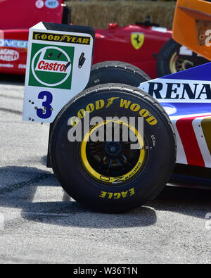 Goodwood Eagle tyre, Ted Zorbas, Williams Renault FW19, Goodwood Festival of Speed, 2019, Festival of Speed, Speed Kings, Motorsport's Record Breakers Stock Photo