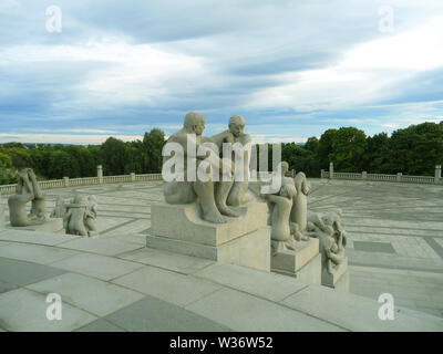 The Vigeland Installation covers 80 acres with 212 bronze and granite sculptures, the Frogner Park in Oslo, Norway, Scandinavia, Europe Stock Photo
