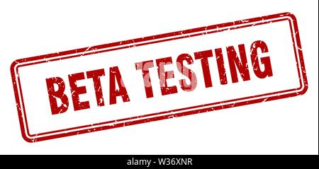 beta testing stamp. beta testing square grunge sign. beta testing Stock Vector