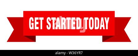 get started today ribbon. get started today isolated sign. get started today banner Stock Vector
