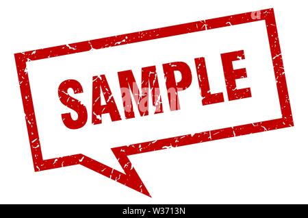 sample sign. sample square speech bubble. sample Stock Vector
