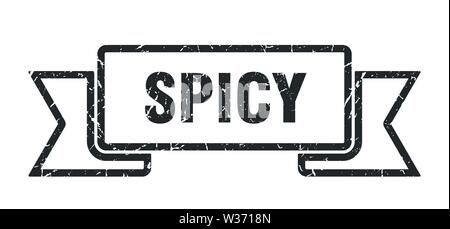 spicy grunge ribbon. spicy sign. spicy banner Stock Vector