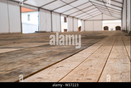 Inside Big Canvas Tent Stock Photo