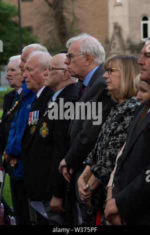 D-day 75 years commemorations at Liverpool war memorial, attended by local regimental veterans, high ranking Arm , Navy and  R.A.F veterans Stock Photo
