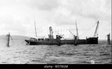 Scapa Flow, salvage boat Stock Photo