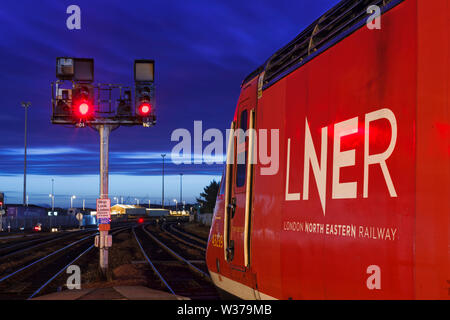 LNER Intercity 125 at Inverness waiting to depart with the Highland Chieftain service showing the LNER logo Stock Photo