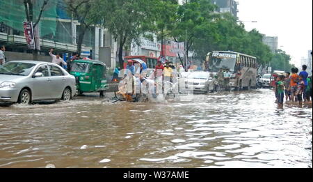 Water Logging 23 August 2017,vehicles Try Driving And Citizens Are 