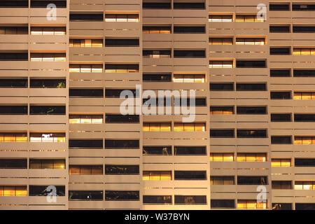 facade of the residential building facade in night Stock Photo