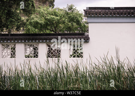 Chinese classical black and white garden wall Stock Photo