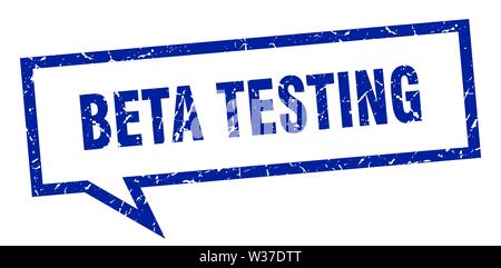 beta testing sign. beta testing square speech bubble. beta testing Stock Vector