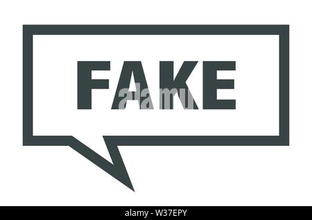 fake sign. fake square speech bubble. fake Stock Vector