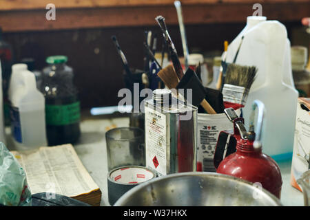 hand litho printing Stock Photo