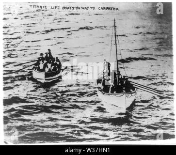 INFINITE PHOTOGRAPHS 1912 Photo Titanic Life Boats on Way to CARPATHIA