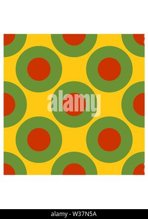 Lithuania flag design concept. Seamless geometric pattern. Circles painted by colors from Germany national flag Stock Vector