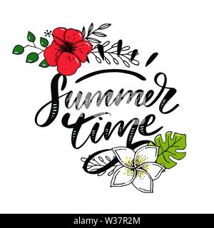 Vector word sale .Letters made of flowers and leaves Summer Time Holiday Flyer Banner Poster Summer Stock Vector