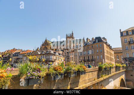 Metz, France, view from Moyen bridge Stock Photo