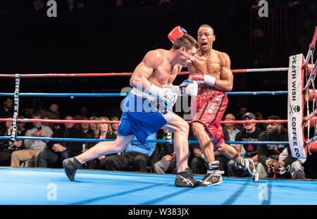 Boxing match, Mark Deluca vs Travis Scott, hosted by Murphys Boxing at the House of Blues in Boston, Massachusetts. Stock Photo