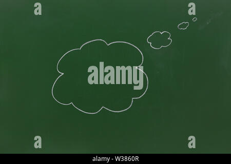 Empty thought bubbles on a blackboard Stock Photo