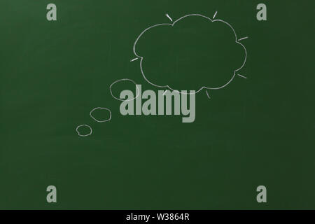 Empty thought bubbles on a blackboard Stock Photo