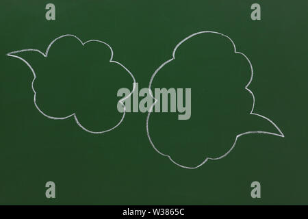 Speech bubbles on a blackboard Stock Photo