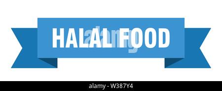 halal food ribbon. halal food isolated sign. halal food banner Stock Vector