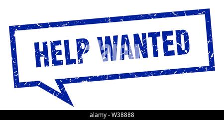 help wanted sign. help wanted square speech bubble. help wanted Stock Vector