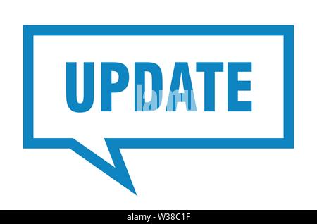 update sign. update square speech bubble. update Stock Vector