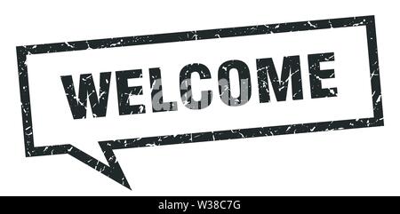 Grunge black welcome word rubber seal stamp on white background Stock ...