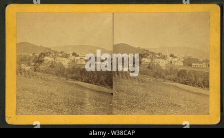 View of Mechanic Falls, Androscoggin County, from Robert N Dennis collection of stereoscopic views Stock Photo