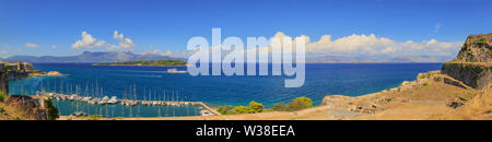 Panoramic view of Corfu island from Kaiser's Throne viewpoint Stock ...