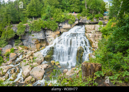Inglis Falls are a pictursque and popular waterfall near Owen Sound Ontario Canada. Stock Photo
