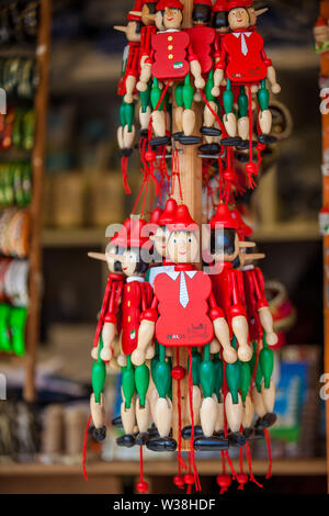 PISA, ITALY - APRIL, 2018: Souvenirs for tourists sold close to the Leaning Tower of Pisa Stock Photo