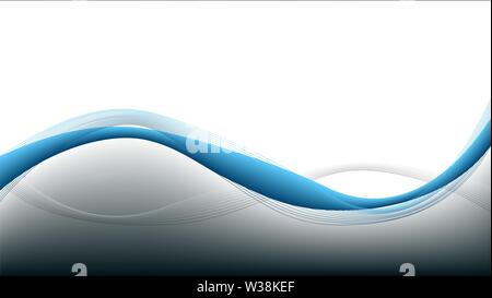 grey-blue wave line on gray background Stock Vector