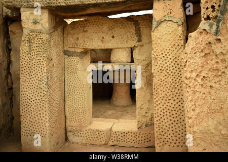 Mnajdra, megalithic temple complex, Malta, Europe, UNESCO World Heritage Site Stock Photo