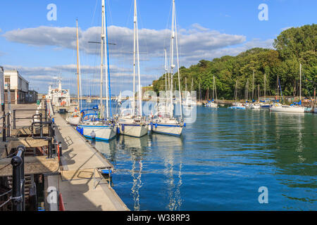 weymouth seaside town, picturesque harbour and beach front, dorset, southern england, uk, gb Stock Photo