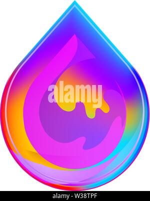 Liquid droplet colorful water drop logo design gradient vector template concept. Vector illustration design template. Clean water, filtration. Stock Vector