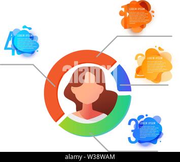 Infographic business concept with human head, text blocks Stock Vector