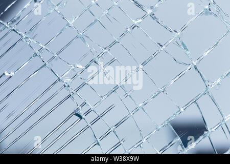 cracked glass in a glass factory Stock Photo