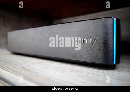 xfinity household domestic cable tv set top box USA United States of America Stock Photo