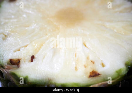 freshly sliced pineapple detail USA United States of America Stock Photo